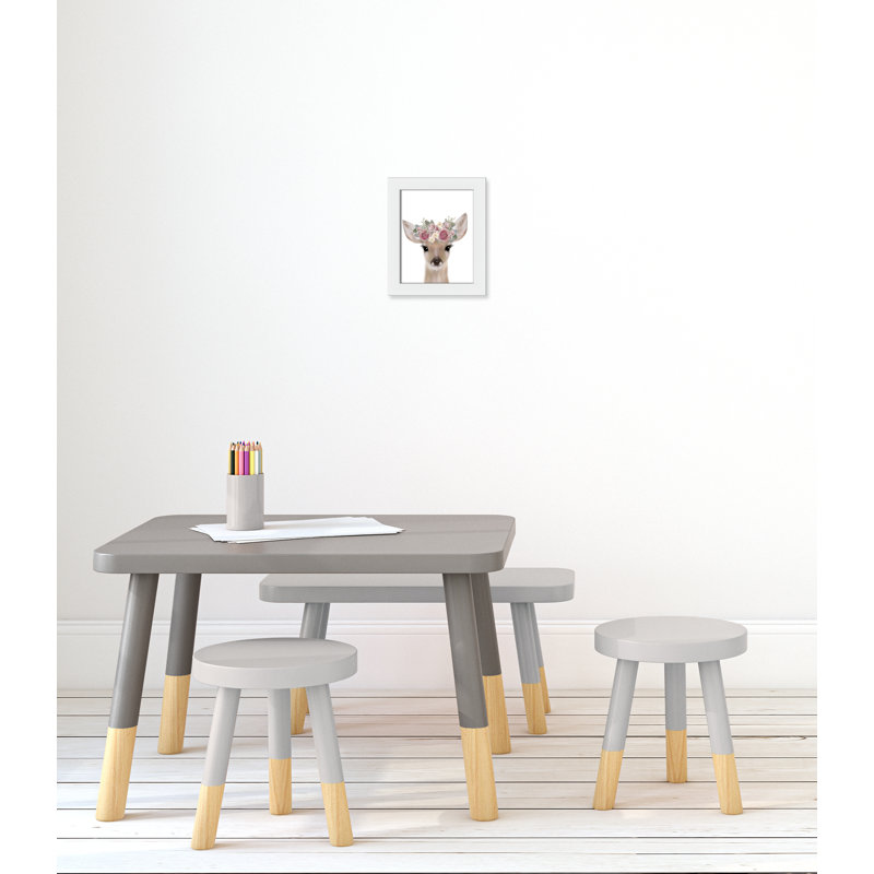 Décoration murale pour enfants, 10" H x 8" W x 0.63" D, Cadre blanc