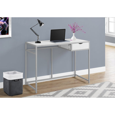 Bureau d'ordinateur, bureau personnel, ordinateur portable, tiroir de rangement, L 42 po, métal stratifié, contemporain, moderne