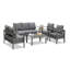 Ensemble de conversation de patio 5 pièces en aluminium 5 pièces, canapé d'extérieur 7 places avec coussins épais et structure et table basse