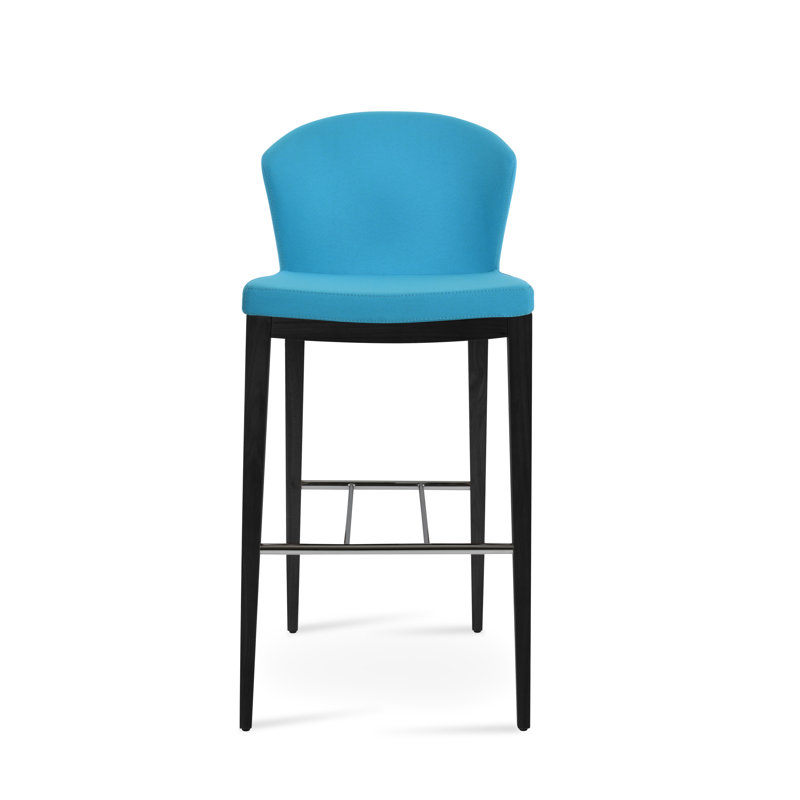 Capri Wood Counter & Bar Stool, Counter Stool (24" Seat Height), Wenge, Turquoise Era