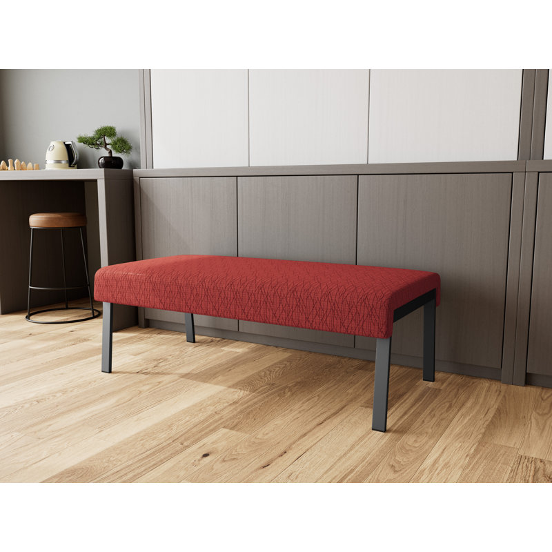 Banc en métal 2 places Waterfall, Open House Wine - Tissu de couleur unie, Gris anthracite