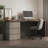 Nut-brown + Khaki Rectangular Manufactured Wood with 3 drawers desk-1060781605