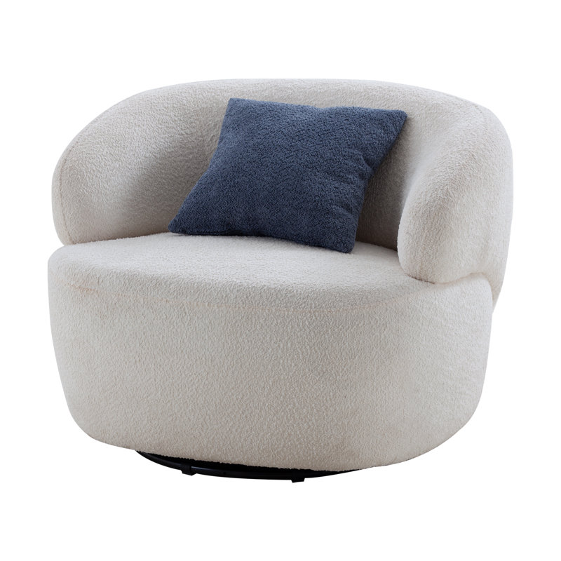 Fauteuil demi-tonneau pivotant, fauteuil d'appoint beige