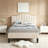 Aldora Twin Size Set Platform Bed with Adjustable Teddy Fabric Headboard-377145547