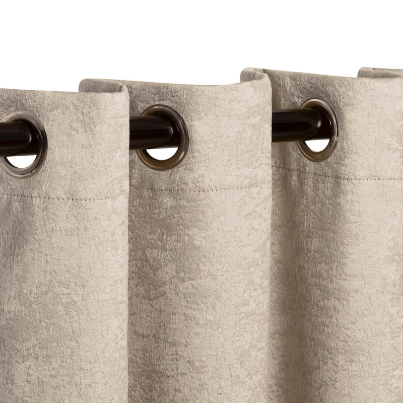 Kinlaw Textured Thermal Polyester Light Filtering Room Darkening Curtain Pair, Beige, 42" W x 108" L