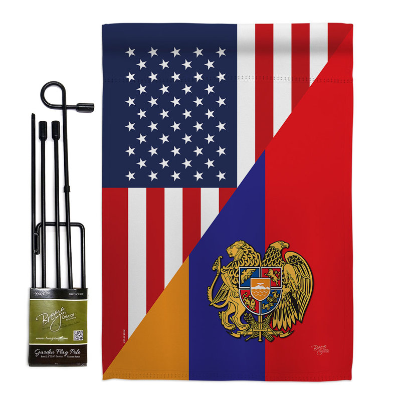Double Sided 18.5'' H x 13'' W Polyester Flag Set