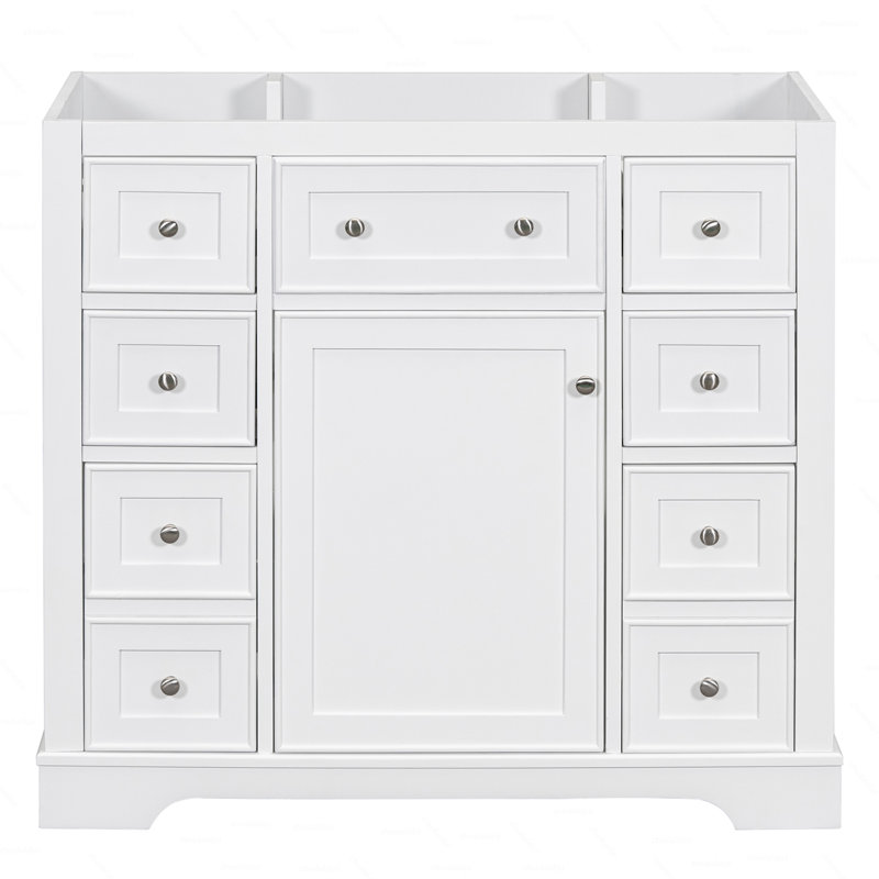 Base de meuble-lavabo simple 35,6 po en blanc seulement