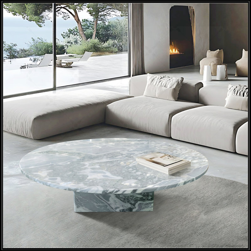 Table basse en marbre bleu-gris naturel, Bleu gris