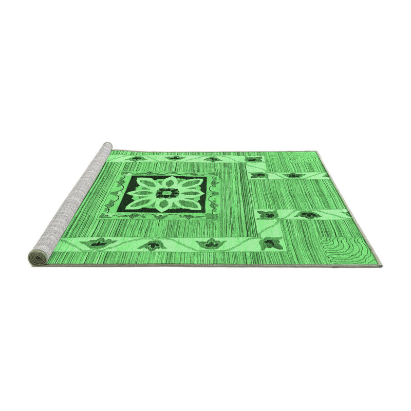 Washable Geometric Indoor Rug, Square 4'