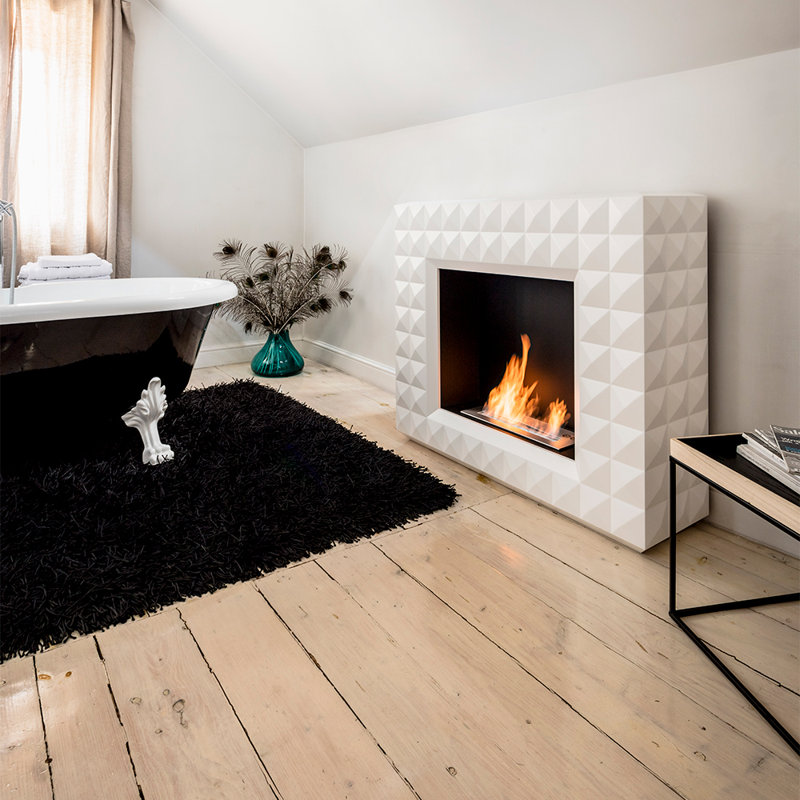 44.8'' W Bio-Ethanol Fireplace, White