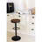 Swivel Wood Seat Bar Stools Adjustable-Height Backless Counter Stool With Metal Frame-1092168744