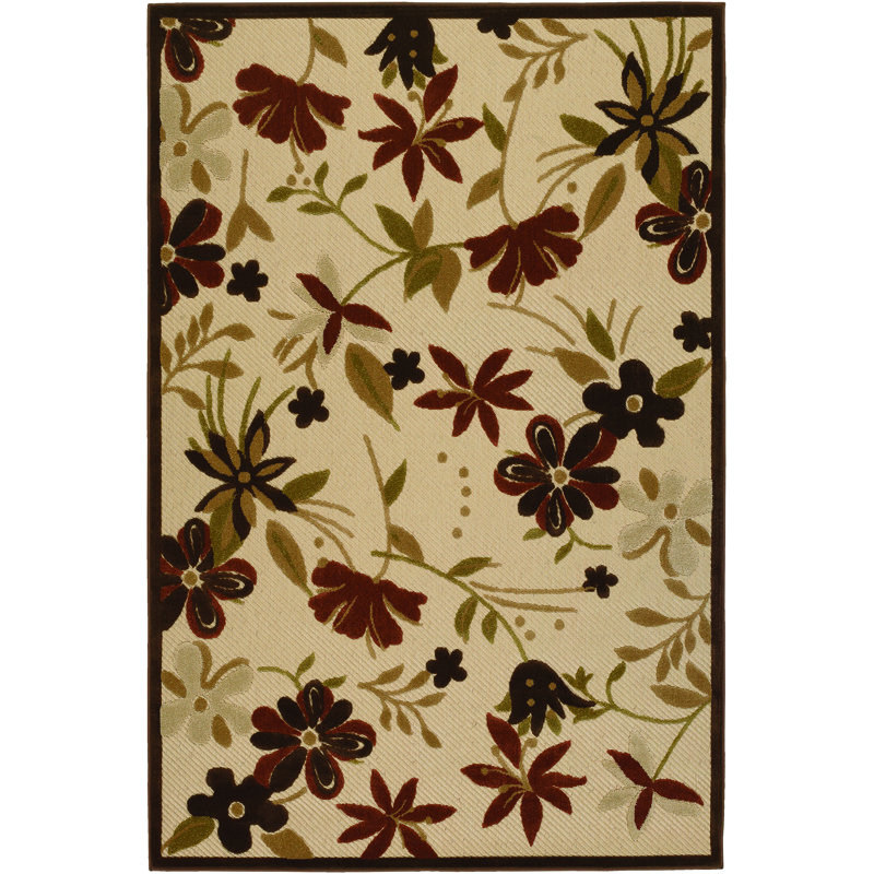 Floral Indoor / Outdoor Rug, Rectangle 2' x 3'7"