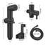 Fixation de bidet portative noire avec boyau et fixation murale-123247066