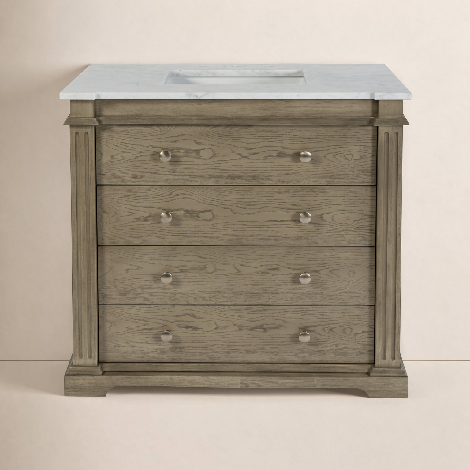 Garza 36" Acacia Single Bathroom Vanity, Light Oak Brown