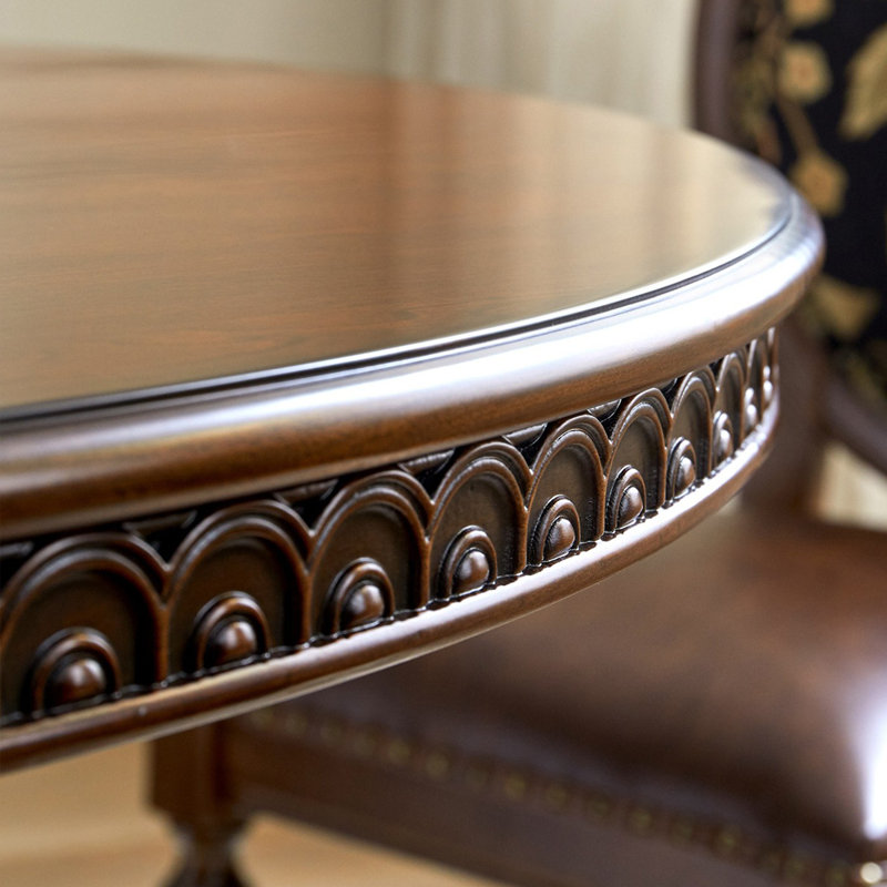 Classic American Maple Solid Wood Round Table, 29.52"H x 55.11"L x 55.11"W