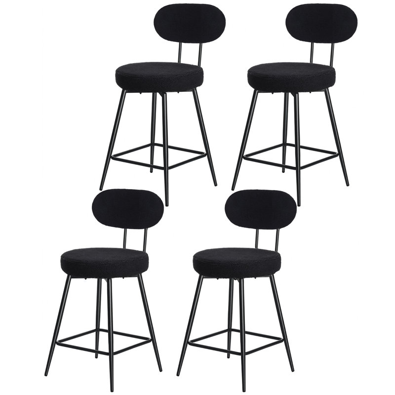 Tabourets de bar pivotants H 26 po à hauteur de comptoir avec repose-pieds réglables, 4, Noir