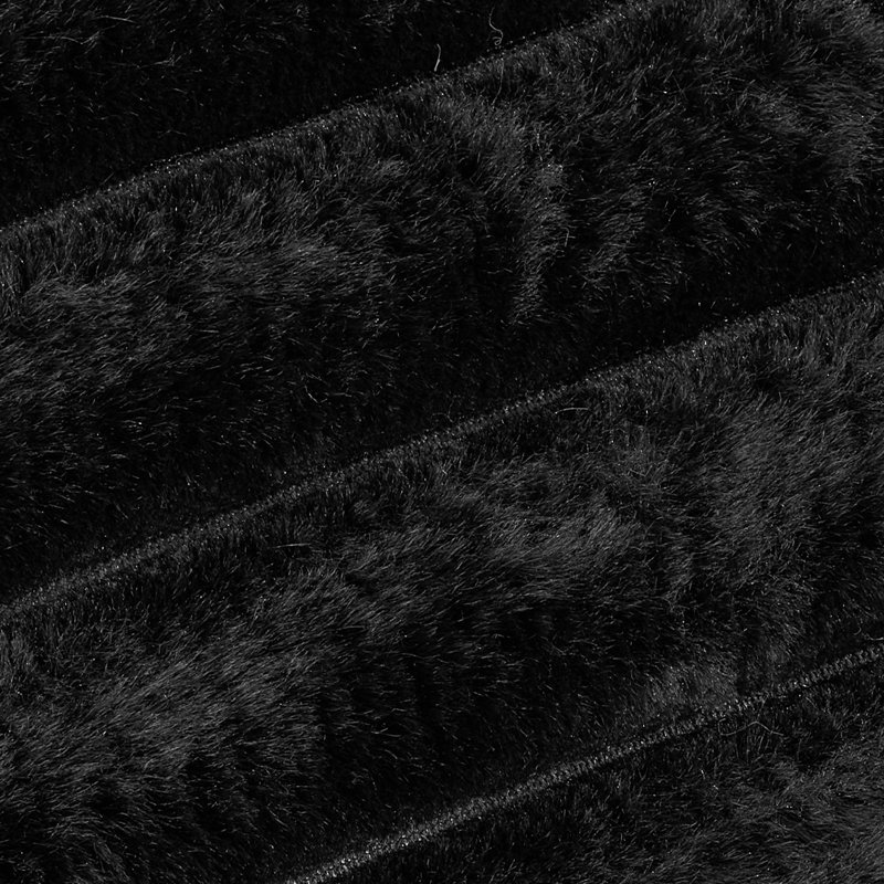 Round Faux Fur Pet Bed, 60cm W x 60cm D, Black