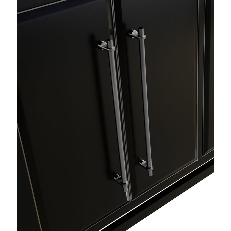 Base de meuble-lavabo double 60 po Ewen, Noir, Satin
