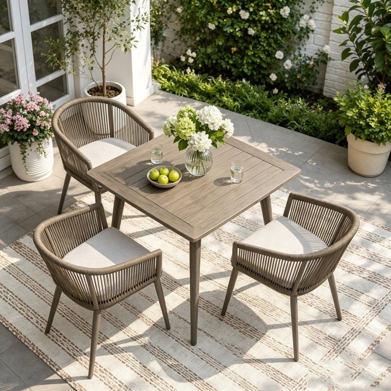 Square Acacia Wood Dining Table