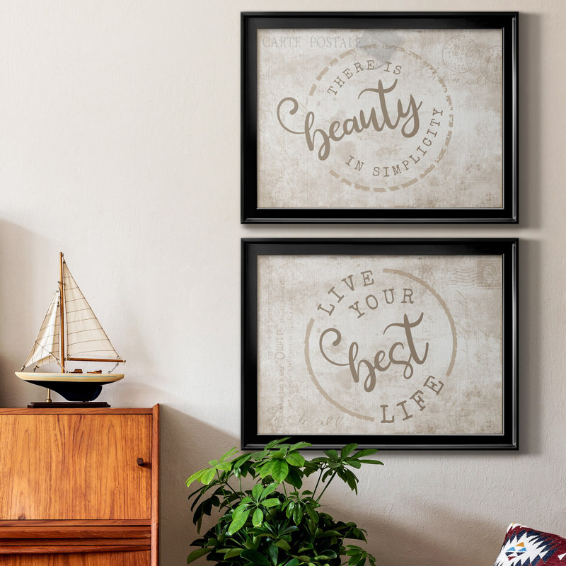 «Beauty In Simplicity», toile encadrée de qualité supérieure - prête à être accrochée, H 18,5 po x l 49 po x P 1,5 po, Noir