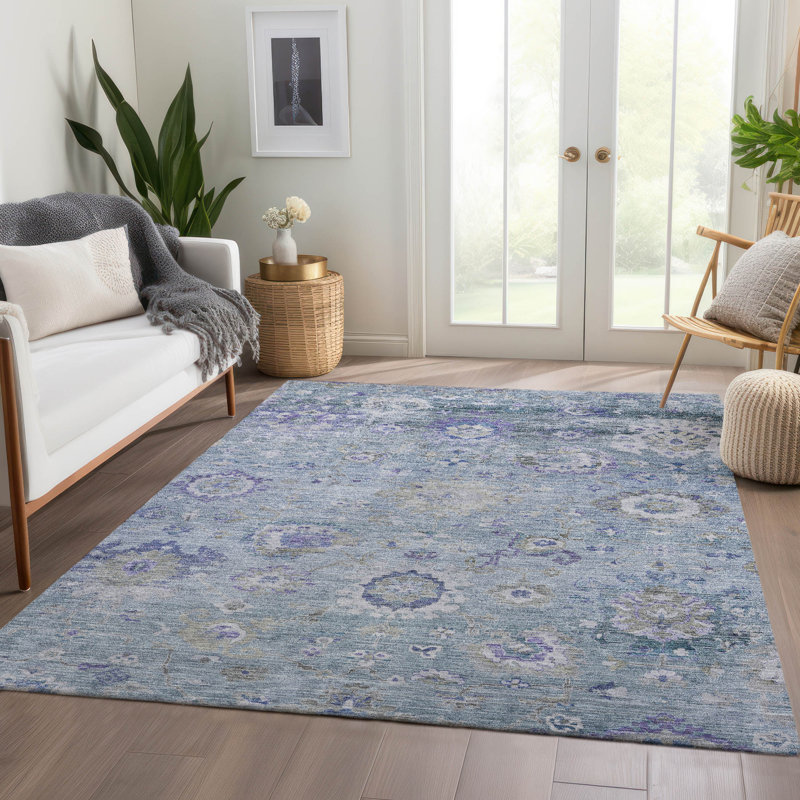 Tapis intérieur / extérieur lavable à la machine Chantille ACN1107 Sky, Rectangle 9 pi x 12 pi