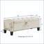 Banc repose-pieds en lin avec capitonnage à boutons et charnière de sécurité - Beige-129894720-129894723