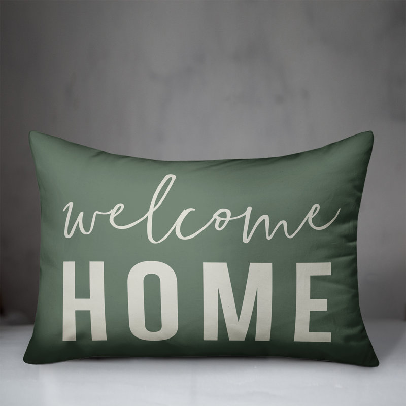 Outdoor Reversible Throw Pillow, Green