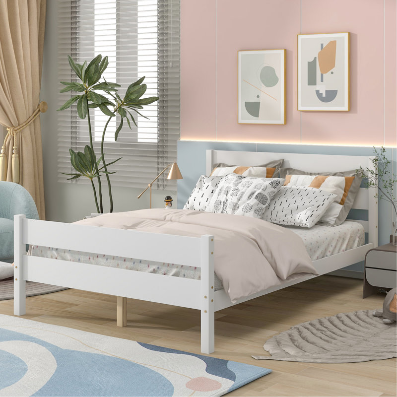 Coleman Bed With Headboard And Footboard, White, Full / Double