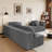 132-inch Corduroy Fabric Modular U-Shaped Reversible Sectional Sofa-737867524