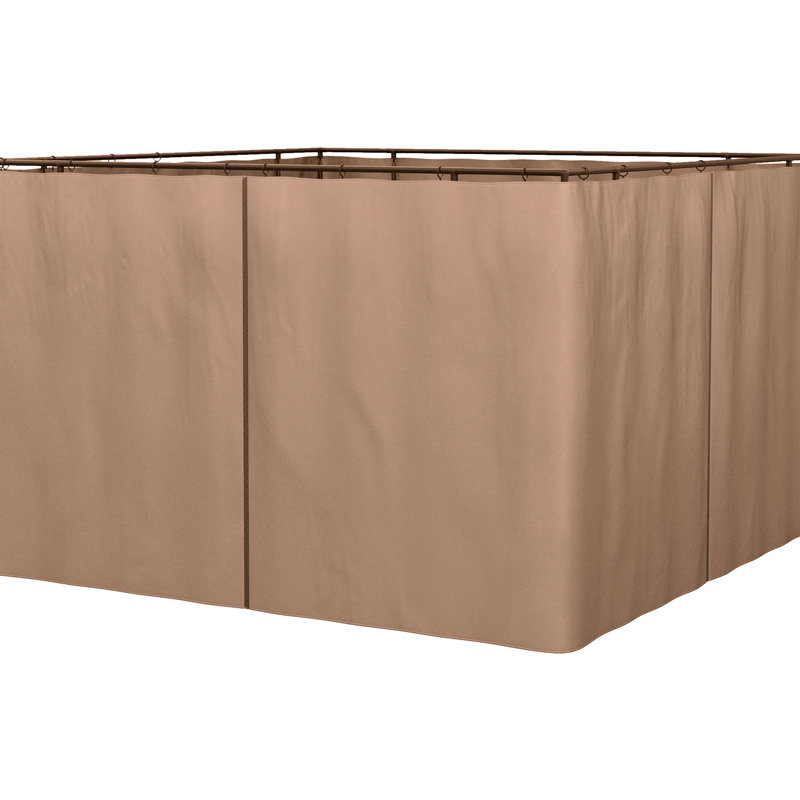 Assemblage de la paroi latérale de l'abri de jardin brun 10 pi. Contient des panneaux, des crochets,. Pour et Cabanas. Offre de l'ombre, de l'intimité et bloque les irritations indésirables. Rideaux à fermeture à glissière avec sangles. Facile à monter. Convient à divers