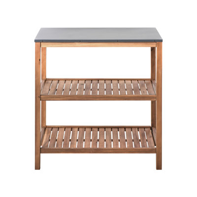Big Kitchen Island BRUCOLI Acacia Wood Brown