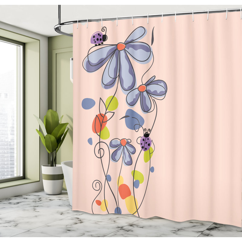 Ensemble de rideau de douche Kids, 69"H x 75"W, Pêche pâle