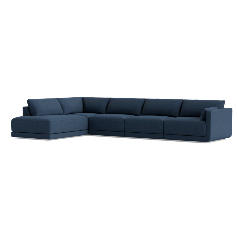 Eva Modular Corner Sectional, Performance Weave - Navy, Left Hand Facing