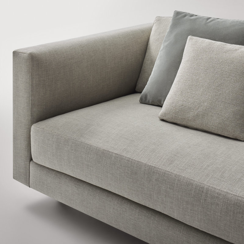 Hands Down Sofa, Tofte Navy Polyester Blend, 35" H x 94" W x 38" D, Camel Velvet/Sanford Navy Polyester Blend