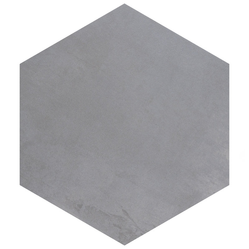 Industrial Hex 8-1/2 In. X 9-7/8 In. Porcelain Modern Look Wall & Floor Tile, Silver