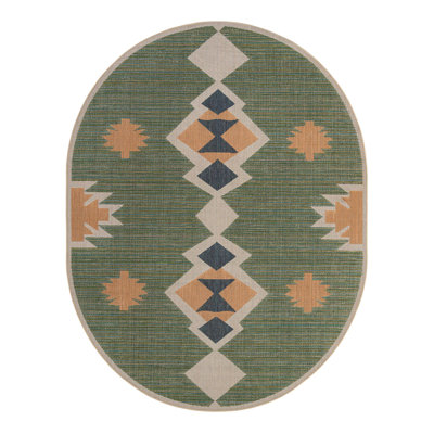 Tapis d'intérieur / extérieur vert Lauryn