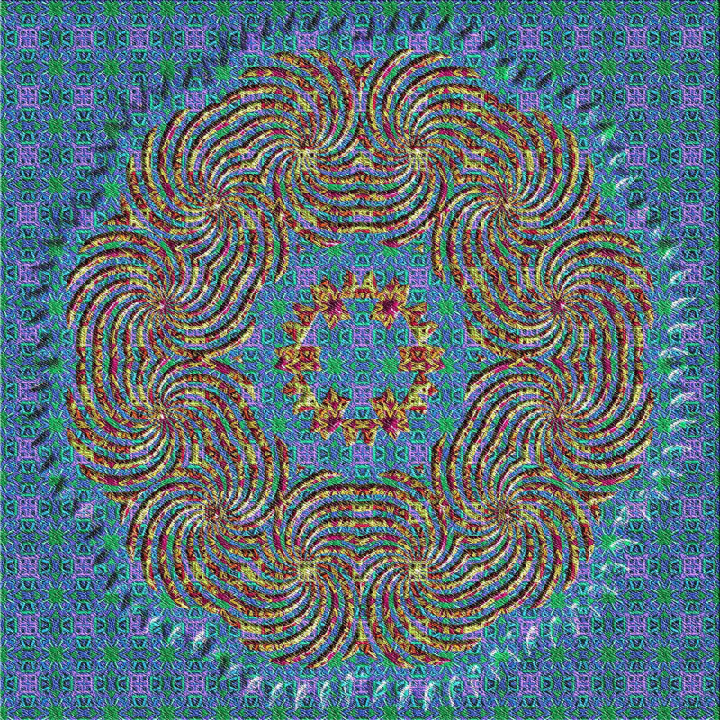 Tapis décoratif bleu, Carré 5 pi