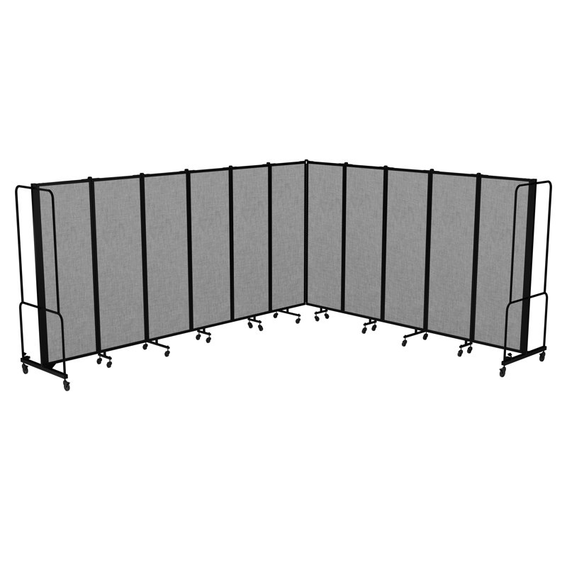 Paravent mobile de qualité supérieure Otis Sound Dampening, structure noire, Gris, 11