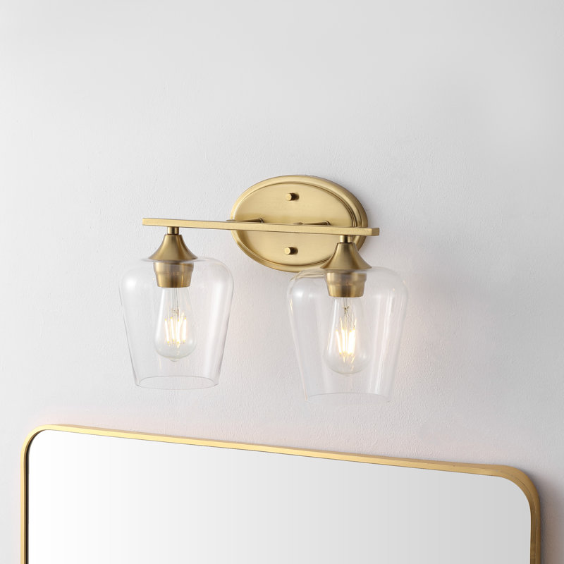 Éclairage pour meuble-lavabo rustique à DEL Dejon, Laiton doré, 2