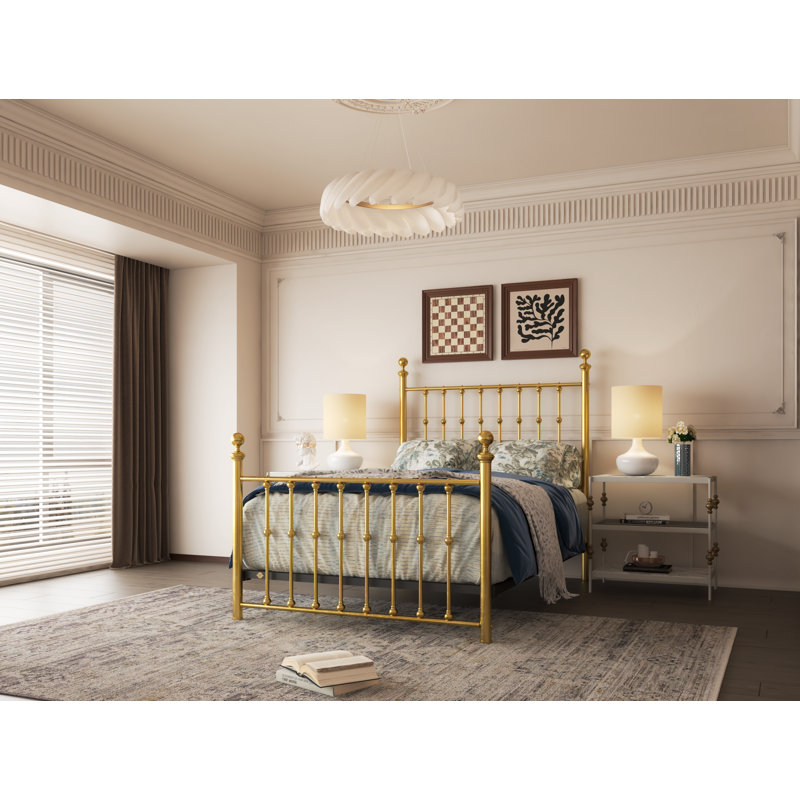 104 Palisade Bed | Complete Standard, Full, Natural Brass