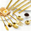 45-Piece Stainless Steel Flatware Set with Bamboo Pattern Handle, Mirror Polished Gold Finish, Complete Service for 8