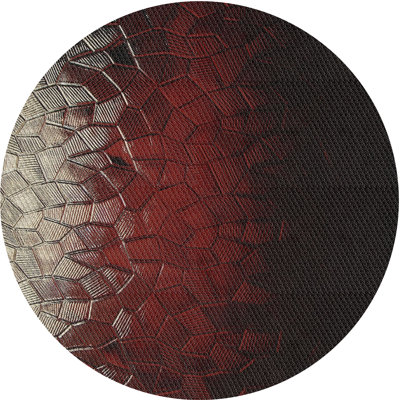 Tapis rouge/noir tissé à la machine