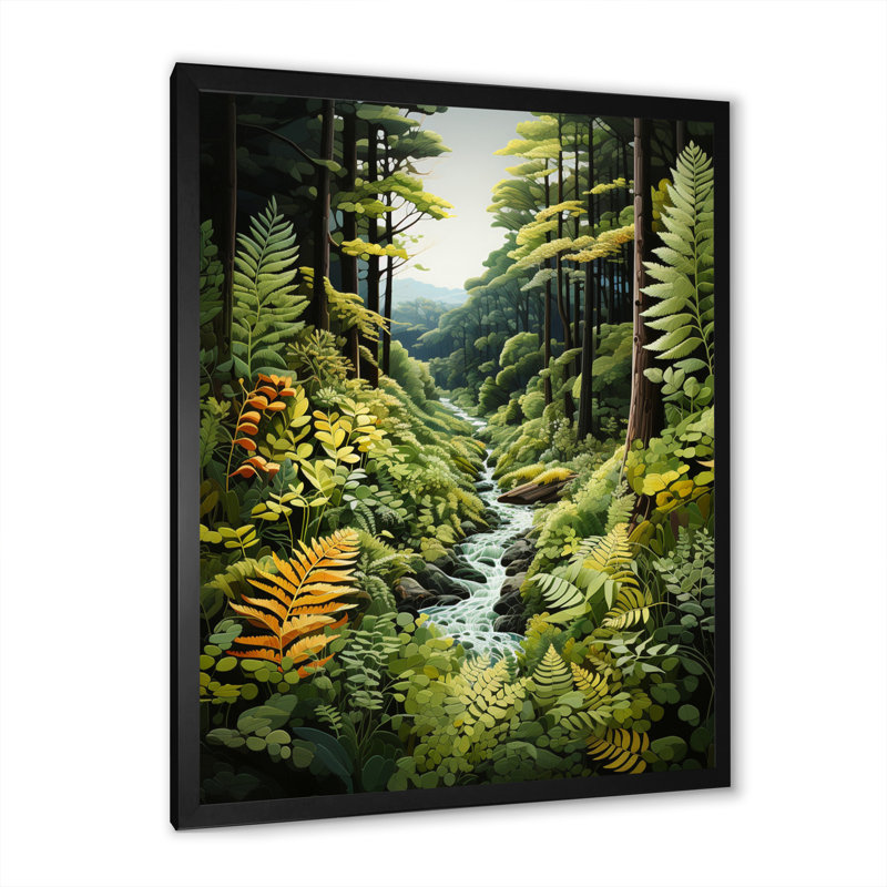 Fougères Avianni, forêt de fougères II, Cadre photo noir, H 20 po x l 12 po x P 1 po