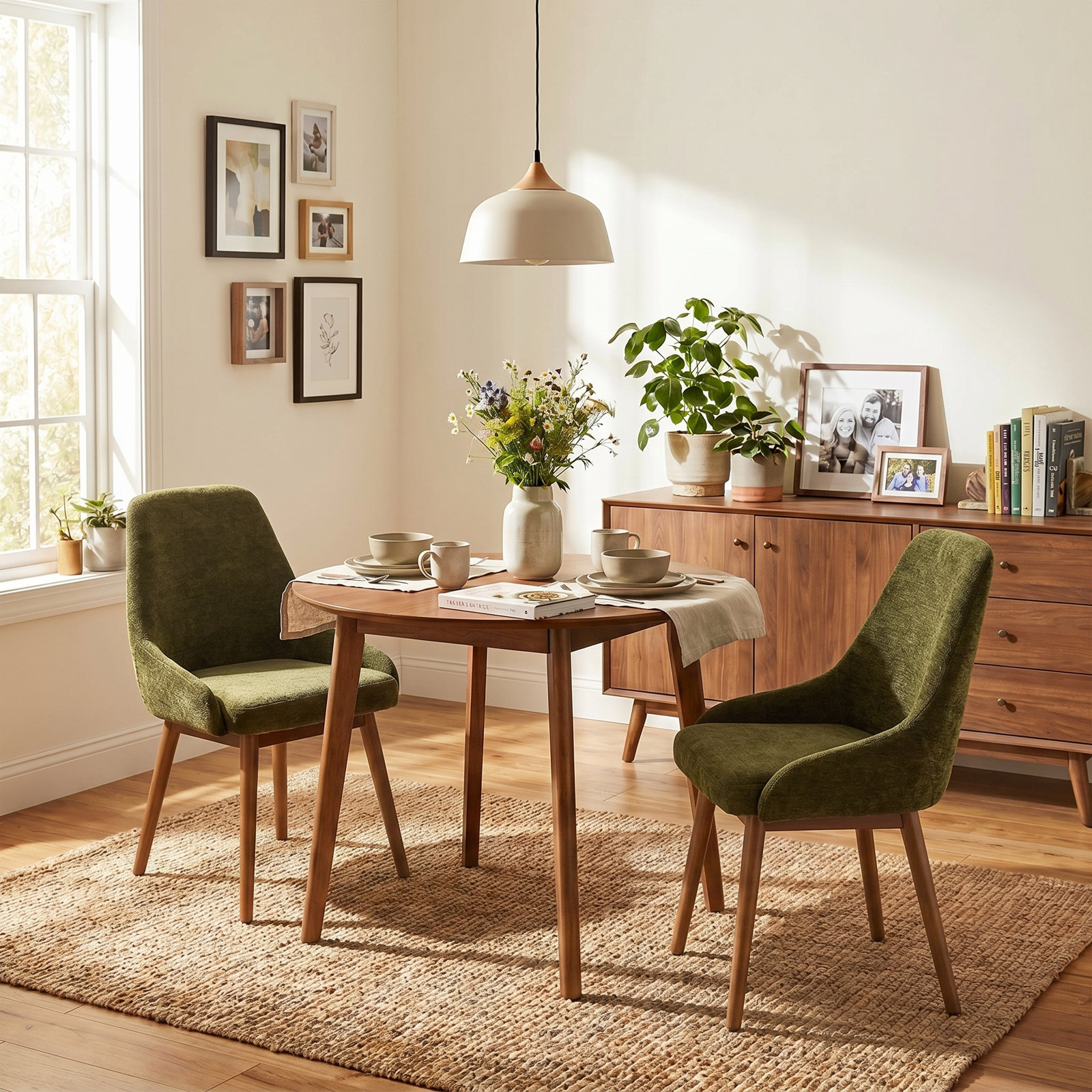 Stoke Upholstered Dining Chair,  Green Chenille