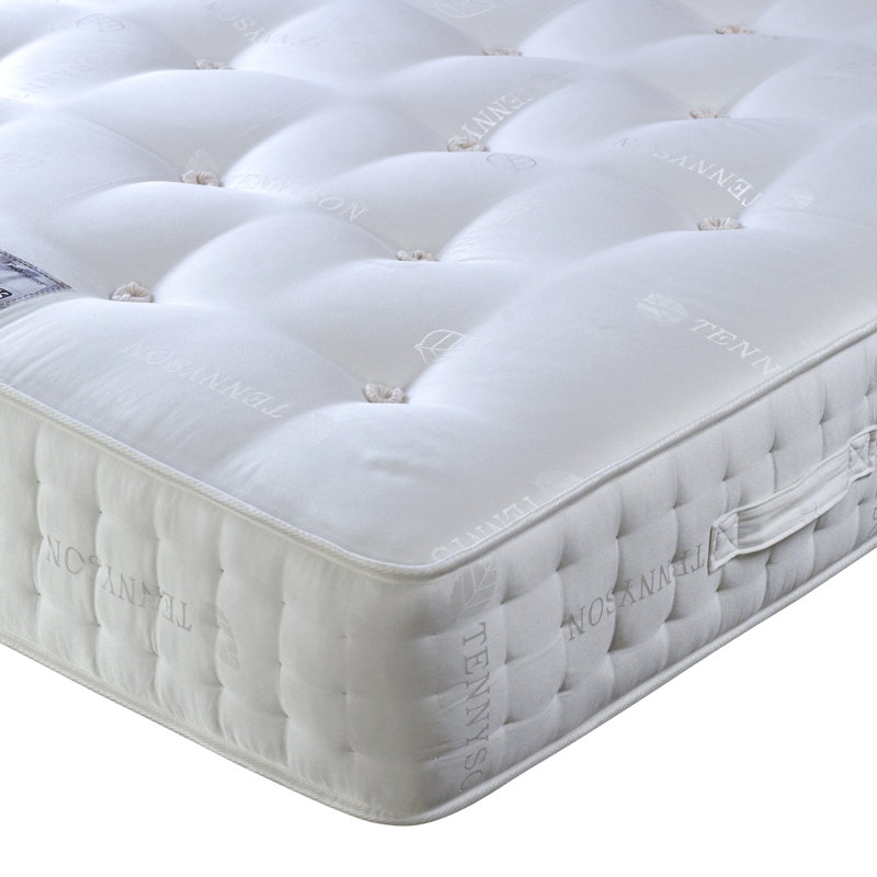 Tennesse Upholstered UK King - DE 150 X 200 Cm Bed with Mattress, Single (3'), 2 Drawers, Beige