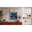 Red Sun Over Waves Coastal 1 Piece Wrapped Canvas Wall Art-1642639100-1642639103
