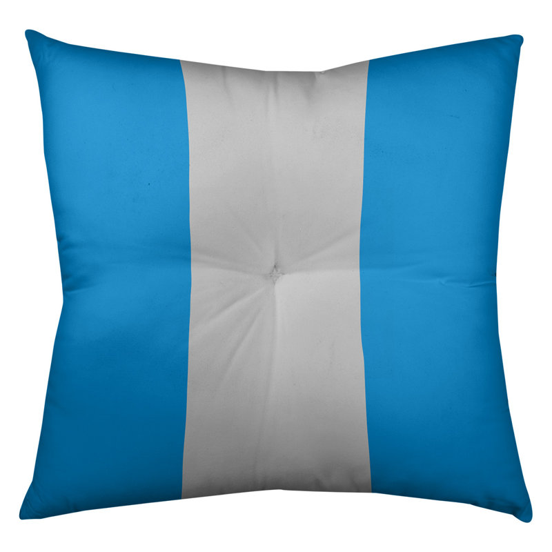  Coussin de sol touffeté, 26 po x 26 po, Bleu / Argent