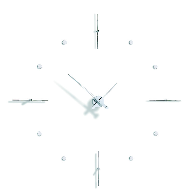 Mixto Analog Wall Clock, Chromed Steel, Small