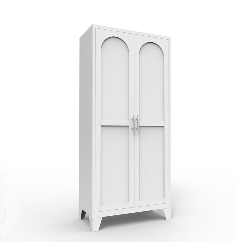Durable Steel Storage Cabinet with Adjustable Shelves for Home and Office, White