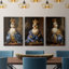 Série royale d'animaux LXIX - ensemble de toiles tendues avec châssis Premium - prêt à être accroché-102399047